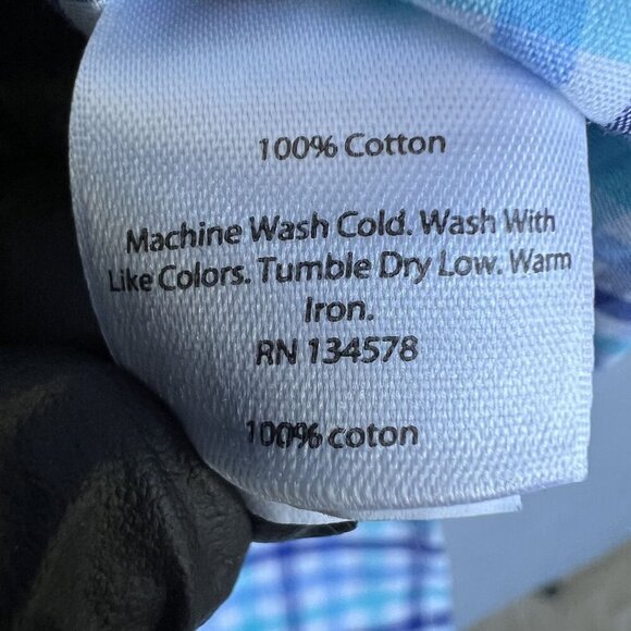 Vineyard Vines Mens S Gingham Blue Teal Plaid Classic Fit Tucker Shirt Preppy - Picture 11 of 12